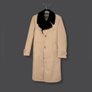 Furry Neck Vintage Trench Coat